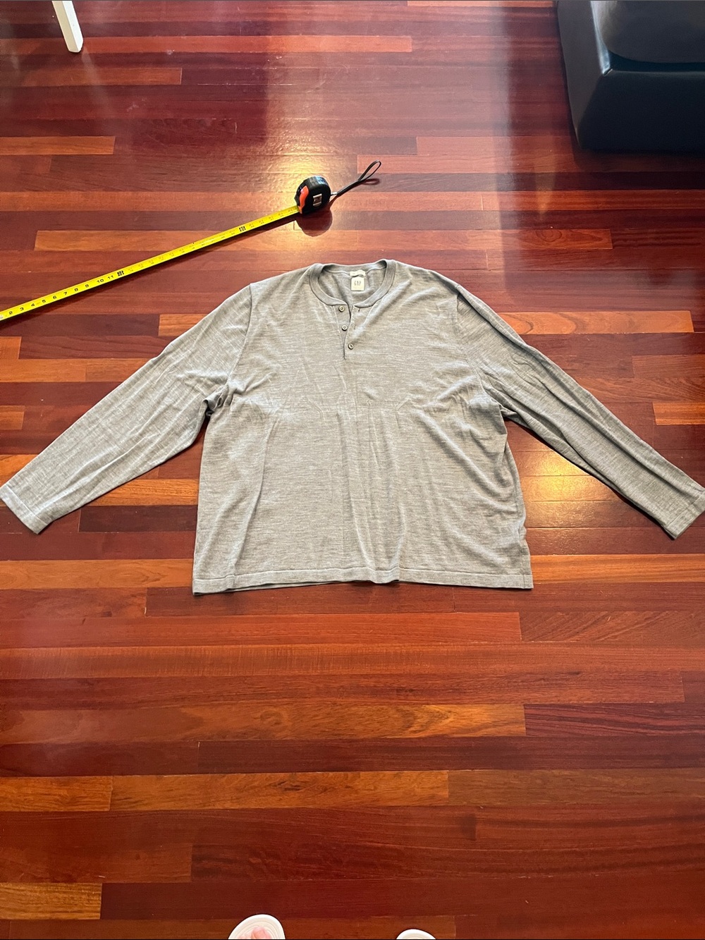 Mens 3XL Gap 100% Merino WoolLight Gray Long Sleeve Sweater